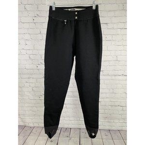 VTG Downhill Racer Schoeller Soft Shell Ski Snow Pants Black Stirrups 6 W22 I25